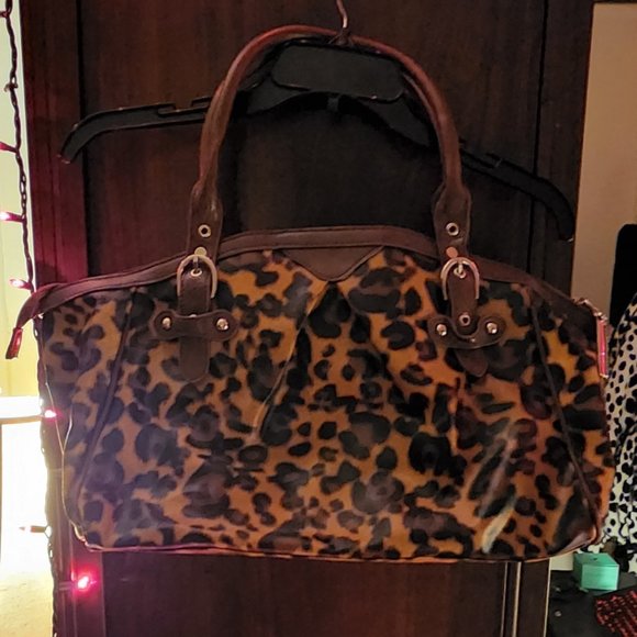 Nine West Leopard Print Satchel - Picture 1 of 6